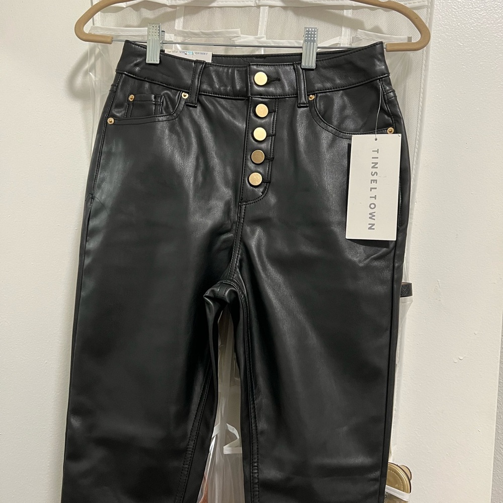 Tinseltown Black Faux Leather Pants